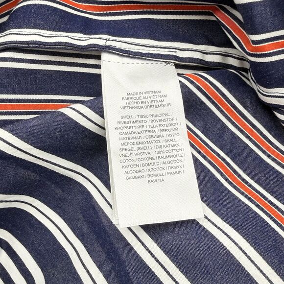 Lauren Ralph Lauren Navy Red Striped Cotton Shirtdress Black Label Size 12 - Picture 9 of 10